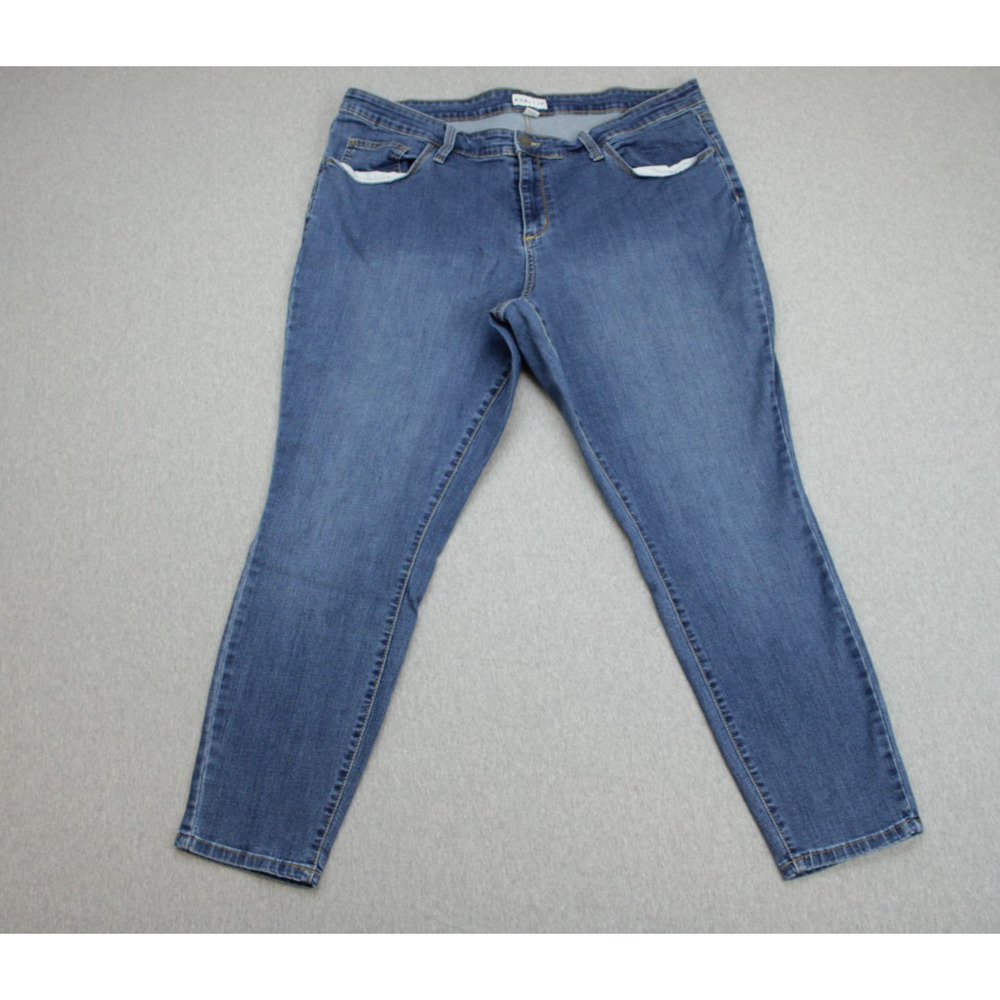 Ava & Viv Jeans Womens 20W Blue Cotton Blend Stretch Skinny